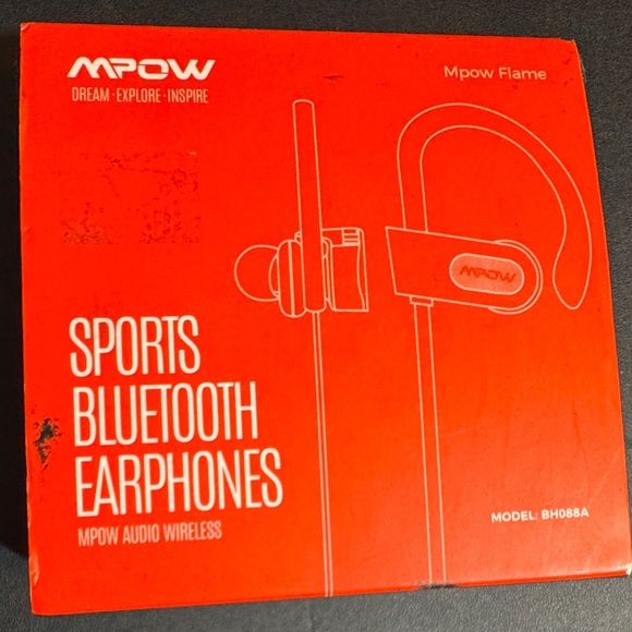 Mpow Flame Red Sports Bluetooth Earphones - Picture 1 of 4